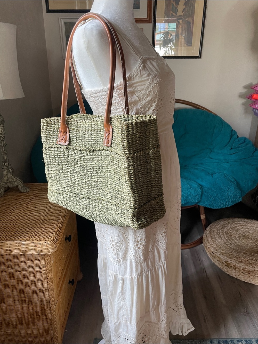 Woven Jute Tote Bag